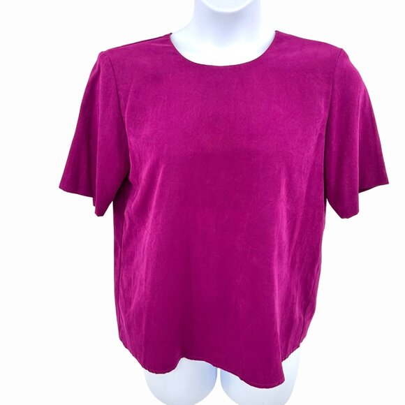 VINTAGE 80'S CITY GIRL SPORT FUCHSIA SHORT SLEEVE TOP - M RETRO SET - Picture 1 of 3